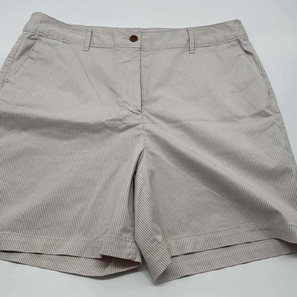 Summer Kim Roger's Striped Shorts Khaki Beige Beach  Comfort‎ Women's Size 18